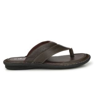SHENCES Brown Leather Slippers Price in 