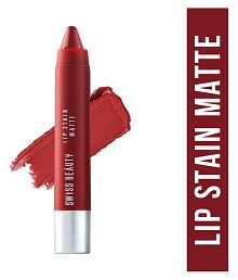 Swiss Beauty Lip Stain Matte Lipstick Lipstick (Red Wine), 3.4gm