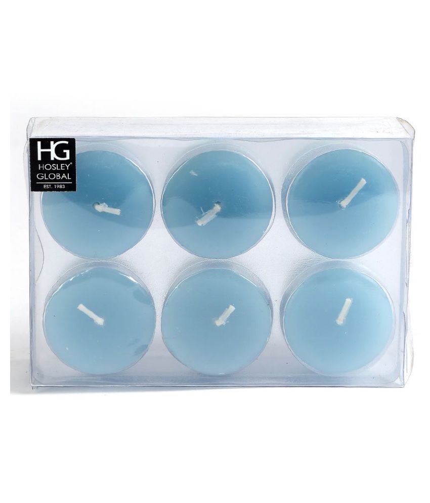 Hosley Blue Votive Candle - Pack of 6