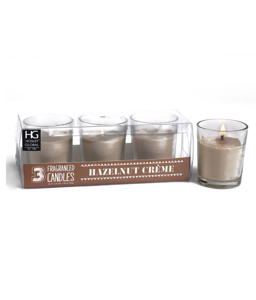     			Hosley Brown Wax Tea Light - Pack of 3