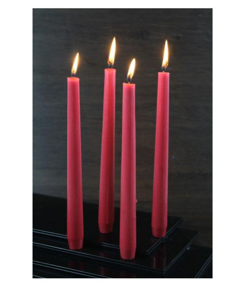     			Hosley Red Tapered Candle - Pack of 4