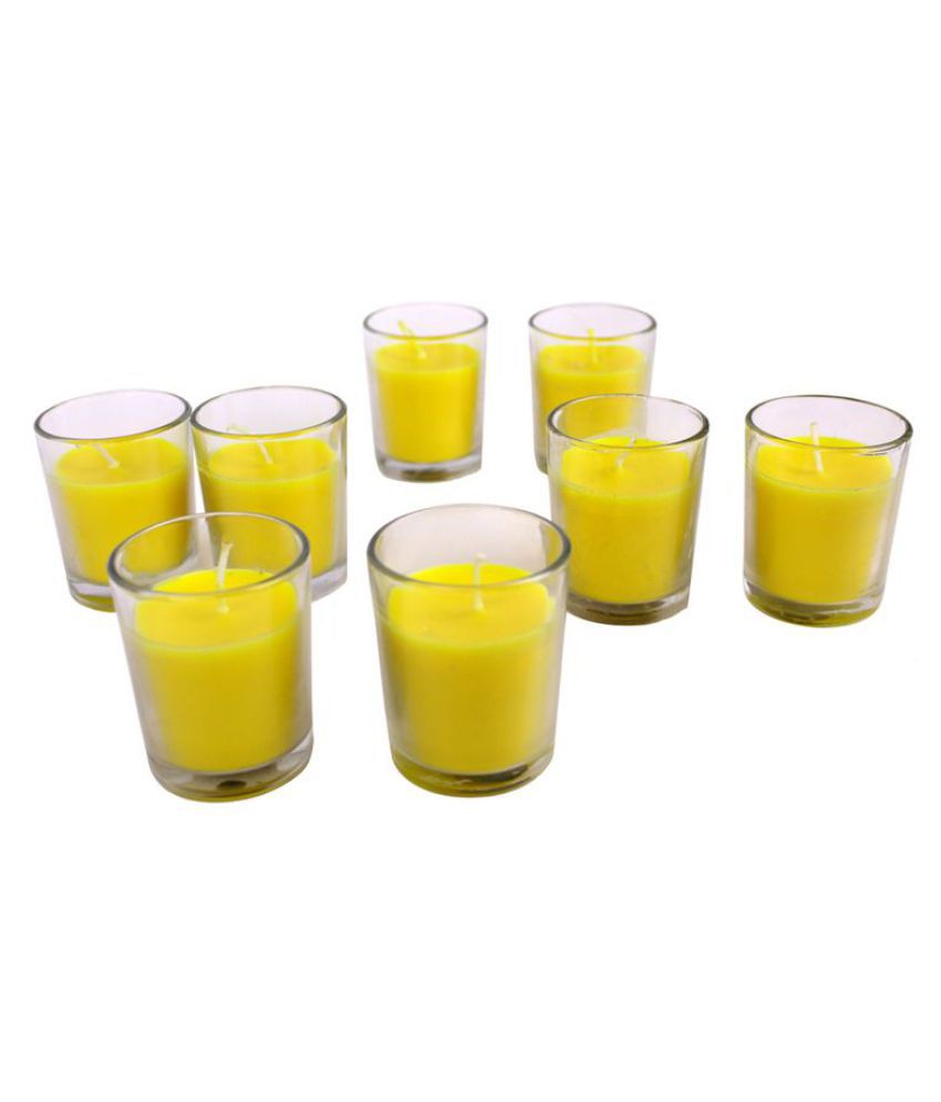     			Hosley Yellow Wax Tea Light - Pack of 8
