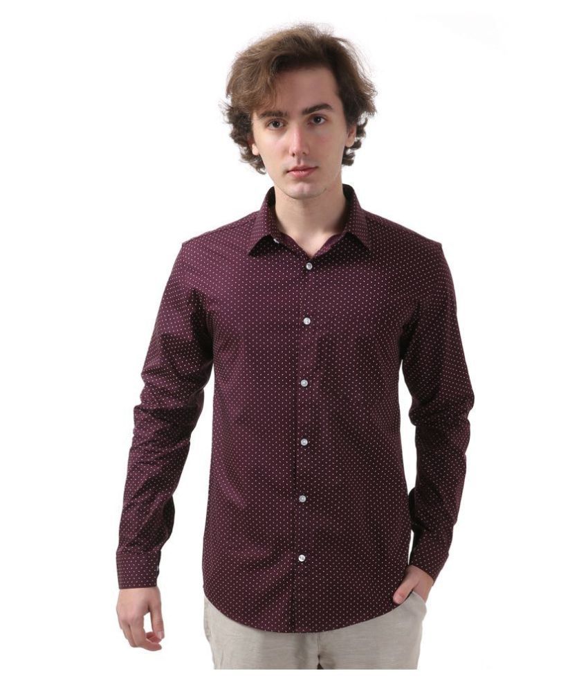 linen maroon shirt