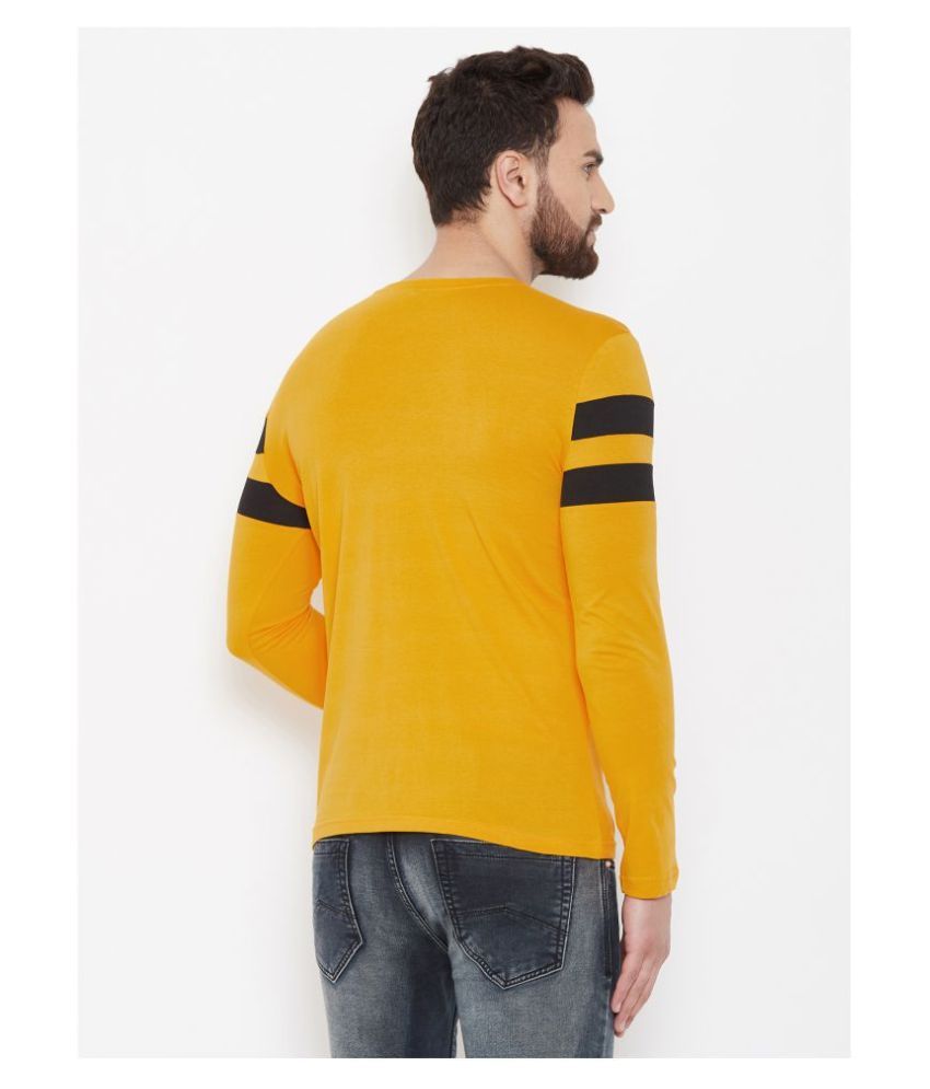 GESPO 100 Percent Cotton Yellow Striper T-Shirt - Buy GESPO 100 Percent Cotton Yellow Striper T 