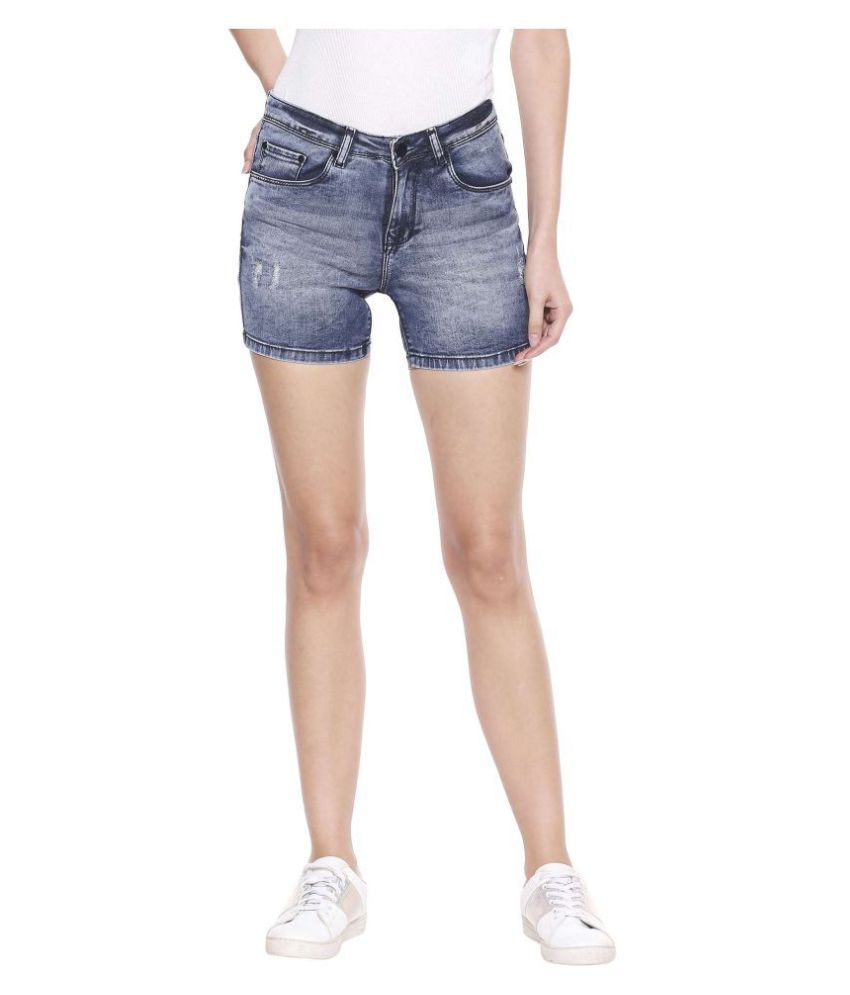 Live Ok Solid Women Denim Black Hotpants  Buy Live Ok Solid Women Denim  Black Hotpants Online at Best Prices in India  Flipkartcom