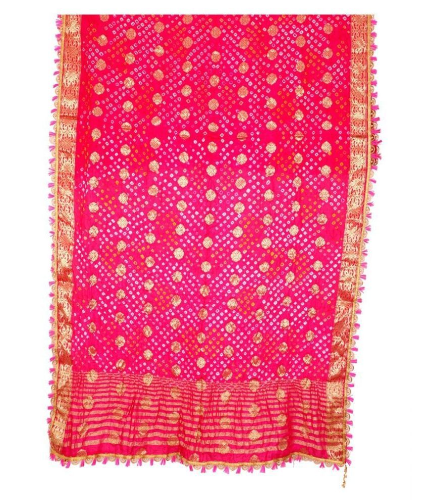     			Apratim Pink Banarasi Silk Banarasi Dupatta