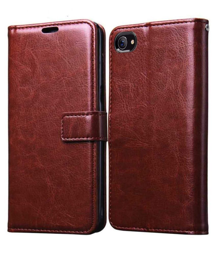 Oppo A3s Flip Cover by XORB - Brown
