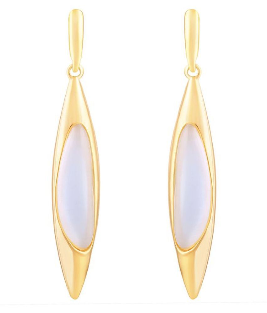     			Asmitta Stylish Marquise Shape With Crystal Gold Plated Dangle Earring For Women