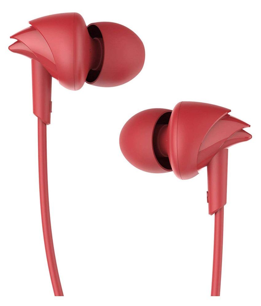Boat boAt BassHeads 100 red In Ear Wired With Mic Headphones/Earphones