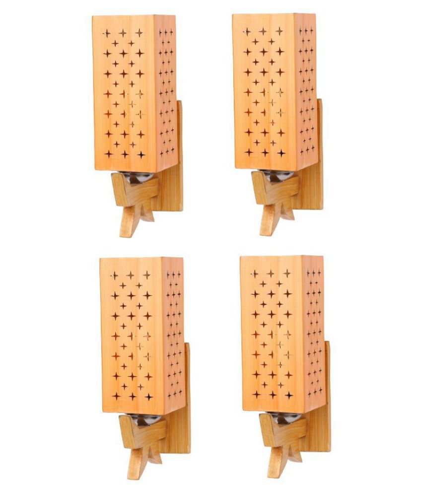     			Somil Decorative Wall Lamp Light Wood Wall Light Yellow - Pack of 4