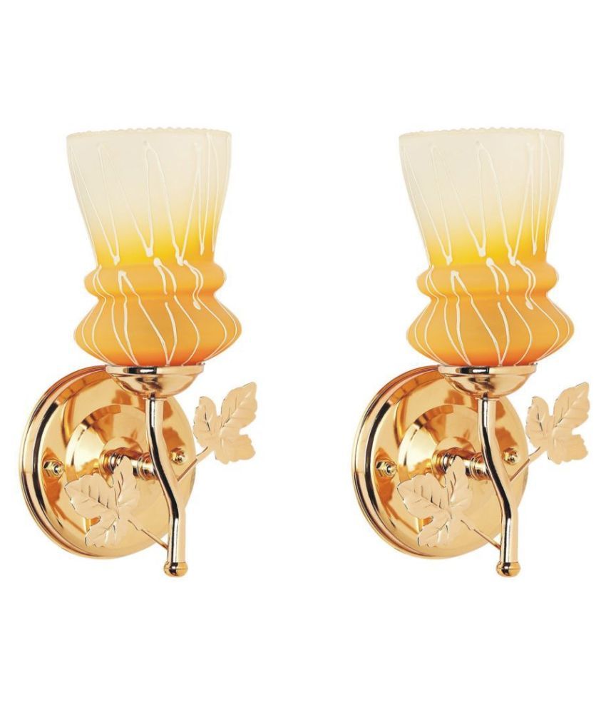     			Somil Decorative Wall Lamp Light Glass Wall Light Yellow - Pack of 2