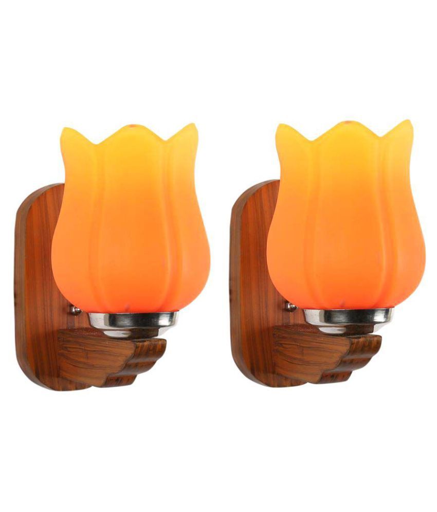     			Somil Decorative Wall Lamp Light Glass Wall Light Orange - Pack of 2