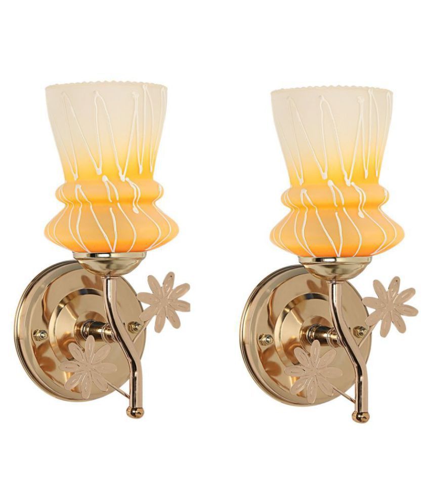 Somil Decorative Wall Lamp Light Glass Wall Light Yellow - Pack of 2