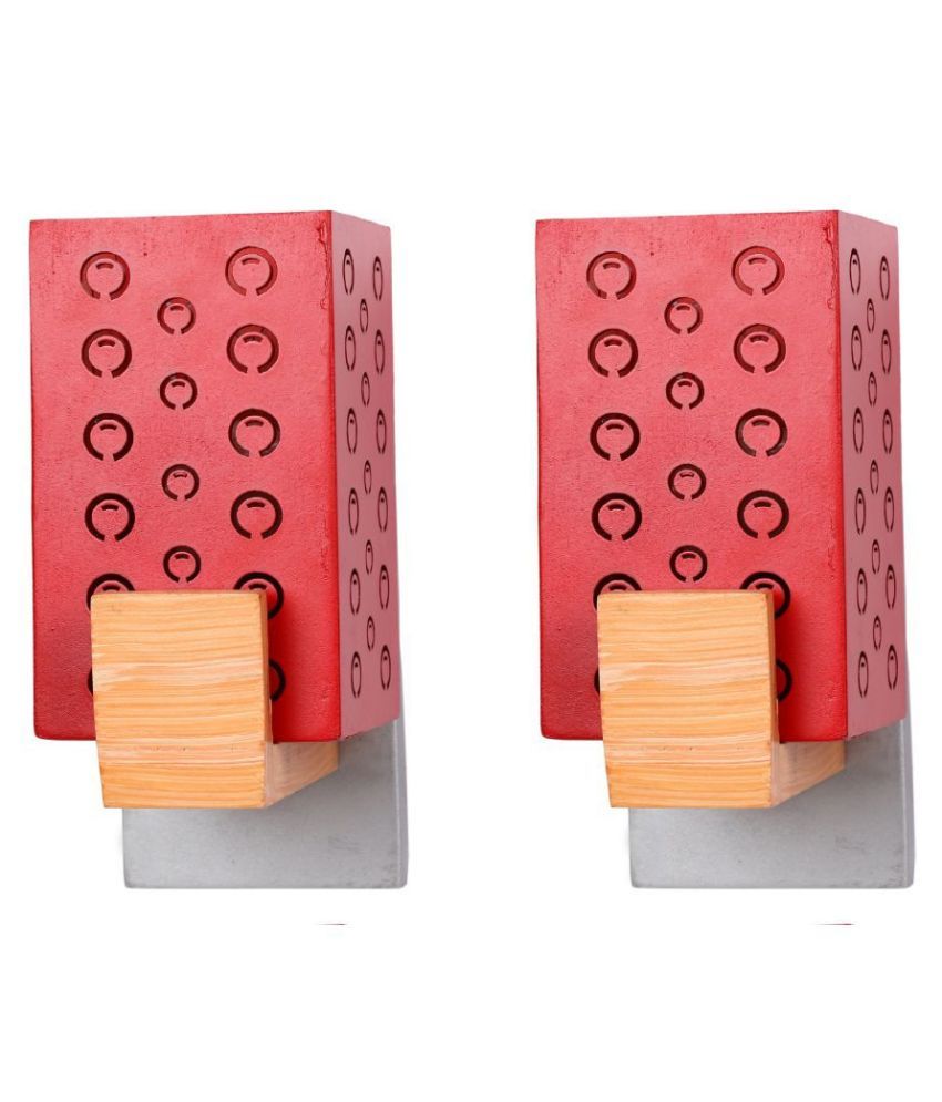     			Somil Decorative Wall Lamp Light Wood Wall Light Red - Pack of 2