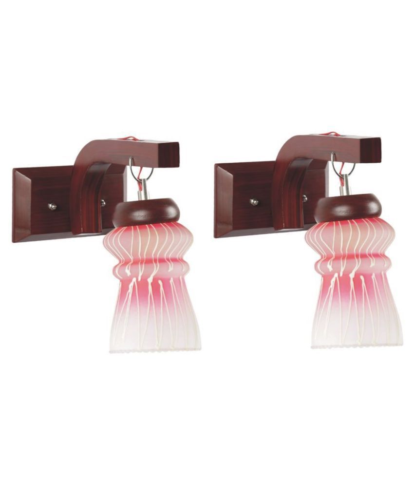     			Somil Decorative Wall Lamp Light Glass Wall Light Pink - Pack of 2