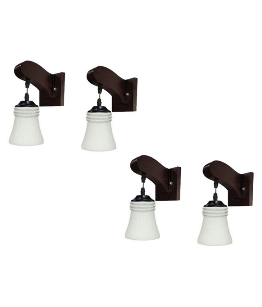     			Somil Decorative Wall Lamp Light Glass Wall Light White - Pack of 4