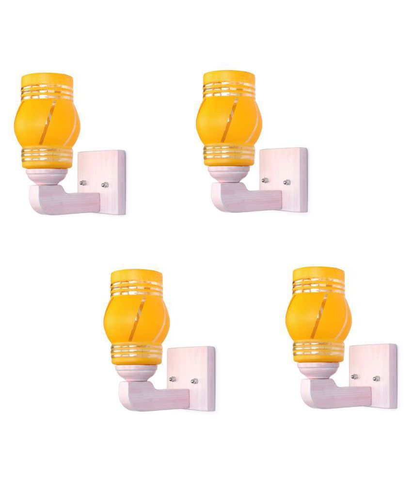     			Somil Decorative Wall Lamp Light Glass Wall Light Yellow - Pack of 4