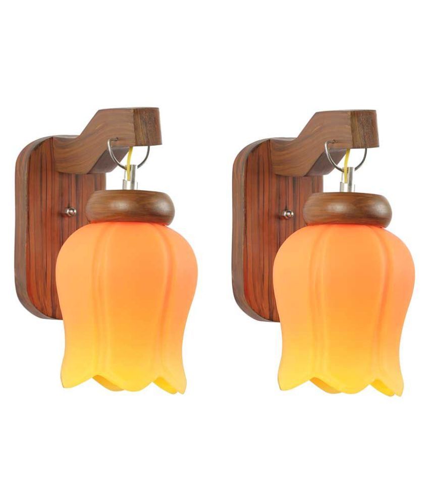     			Somil Decorative Wall Lamp Light Glass Wall Light Yellow - Pack of 2