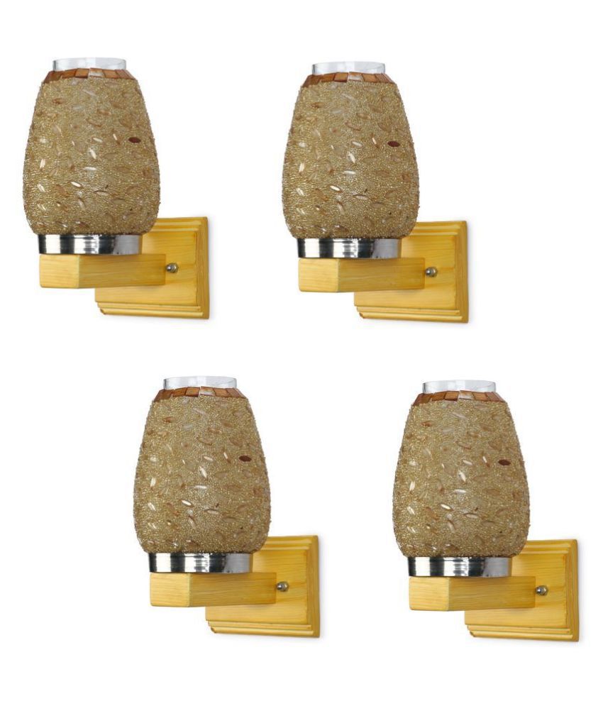     			Somil Decorative Wall Lamp Light Glass Wall Light Gold - Pack of 4