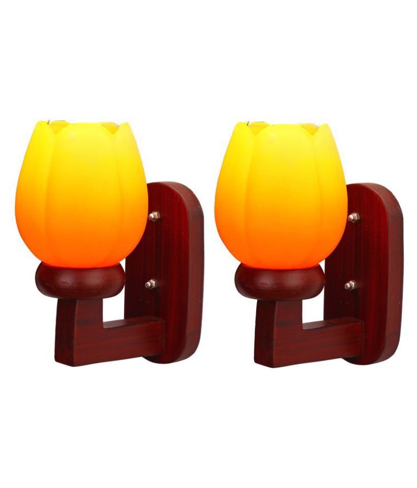     			Somil Decorative Wall Lamp Light Glass Wall Light Orange - Pack of 2