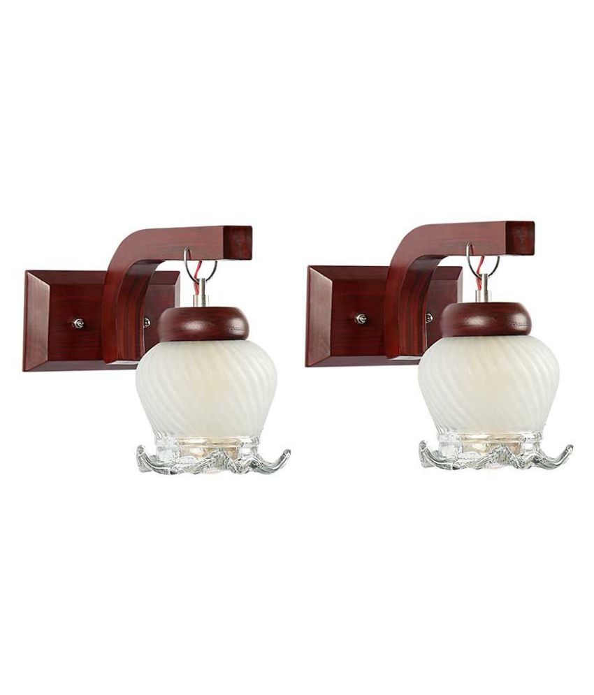     			Somil Decorative Wall Lamp Light Glass Wall Light White - Pack of 2