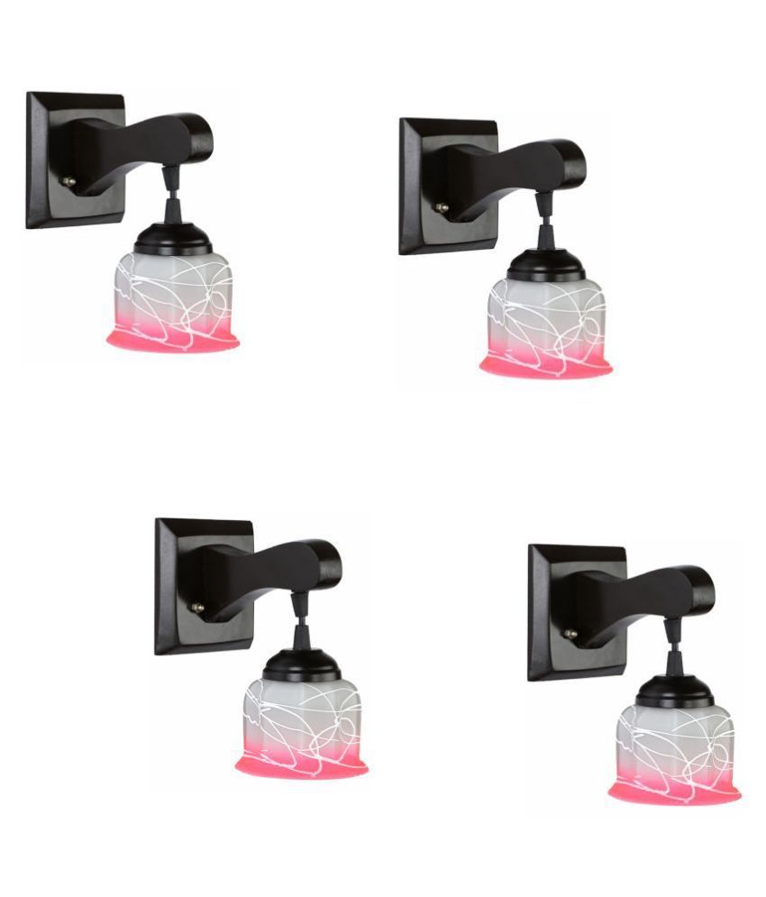     			Somil Decorative Wall Lamp Light Glass Wall Light Pink - Pack of 4