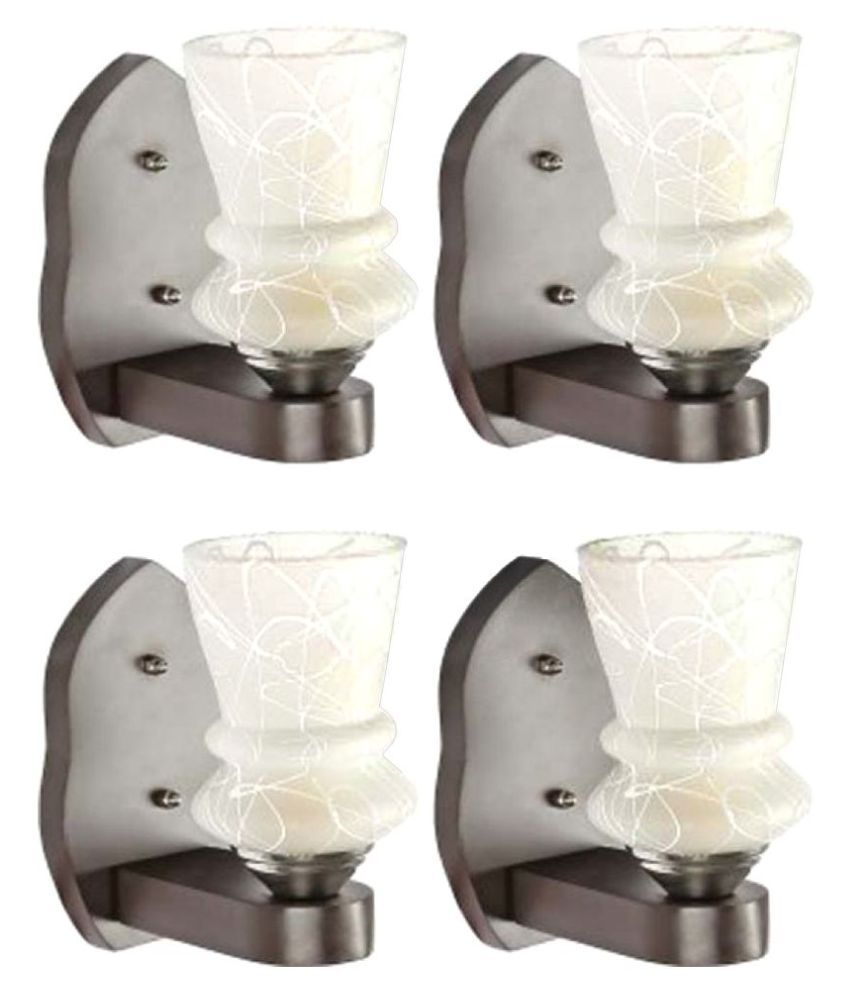     			Somil Decorative Wall Lamp Light Glass Wall Light White - Pack of 4