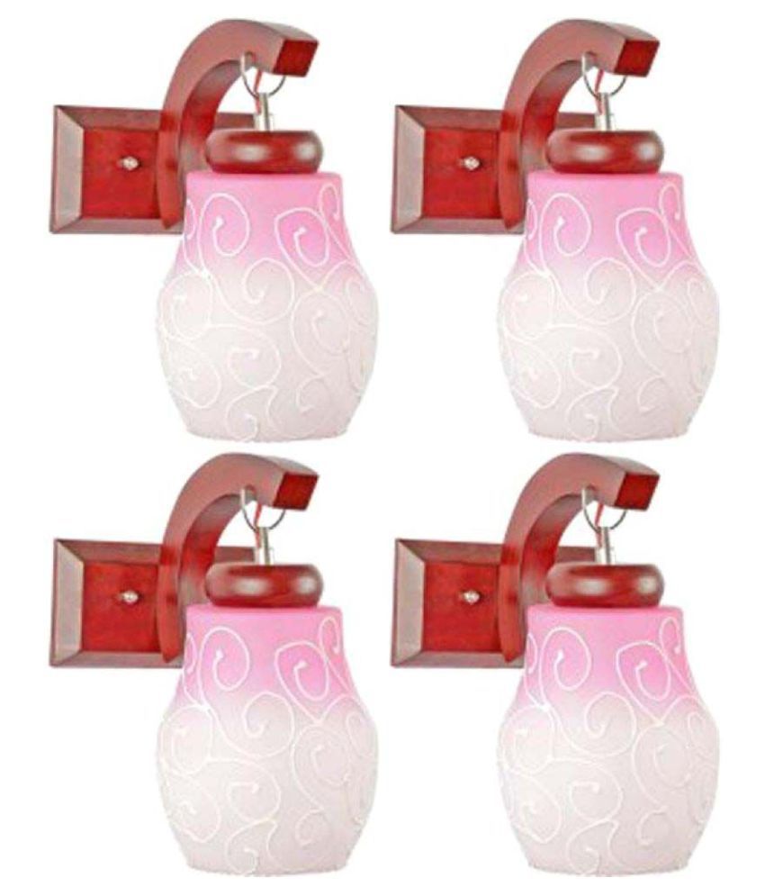     			Somil Decorative Wall Lamp Light Glass Wall Light Pink - Pack of 4