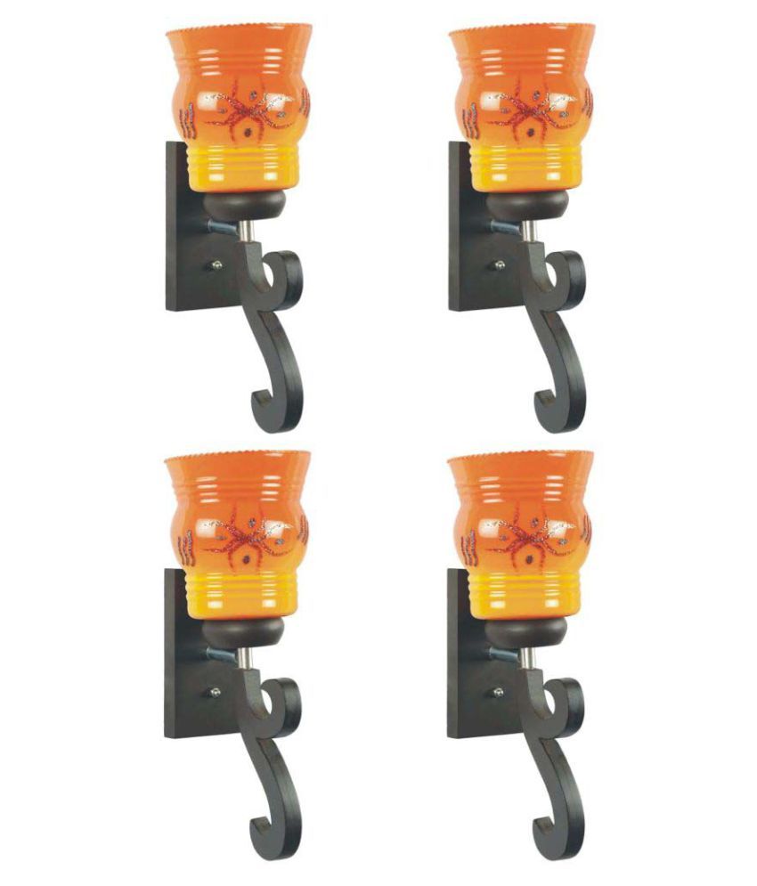     			Somil Decorative Wall Lamp Light Glass Wall Light Orange - Pack of 4