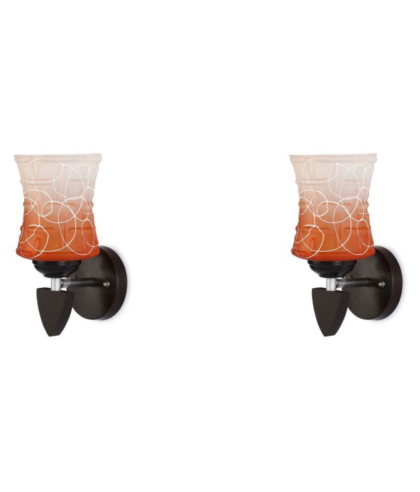     			Somil Decorative Wall Lamp Light Glass Wall Light Orange - Pack of 2