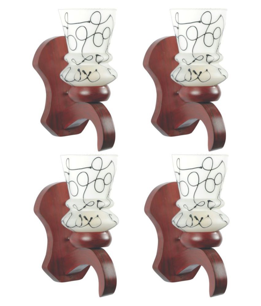     			Somil Decorative Wall Lamp Light Glass Wall Light White - Pack of 4