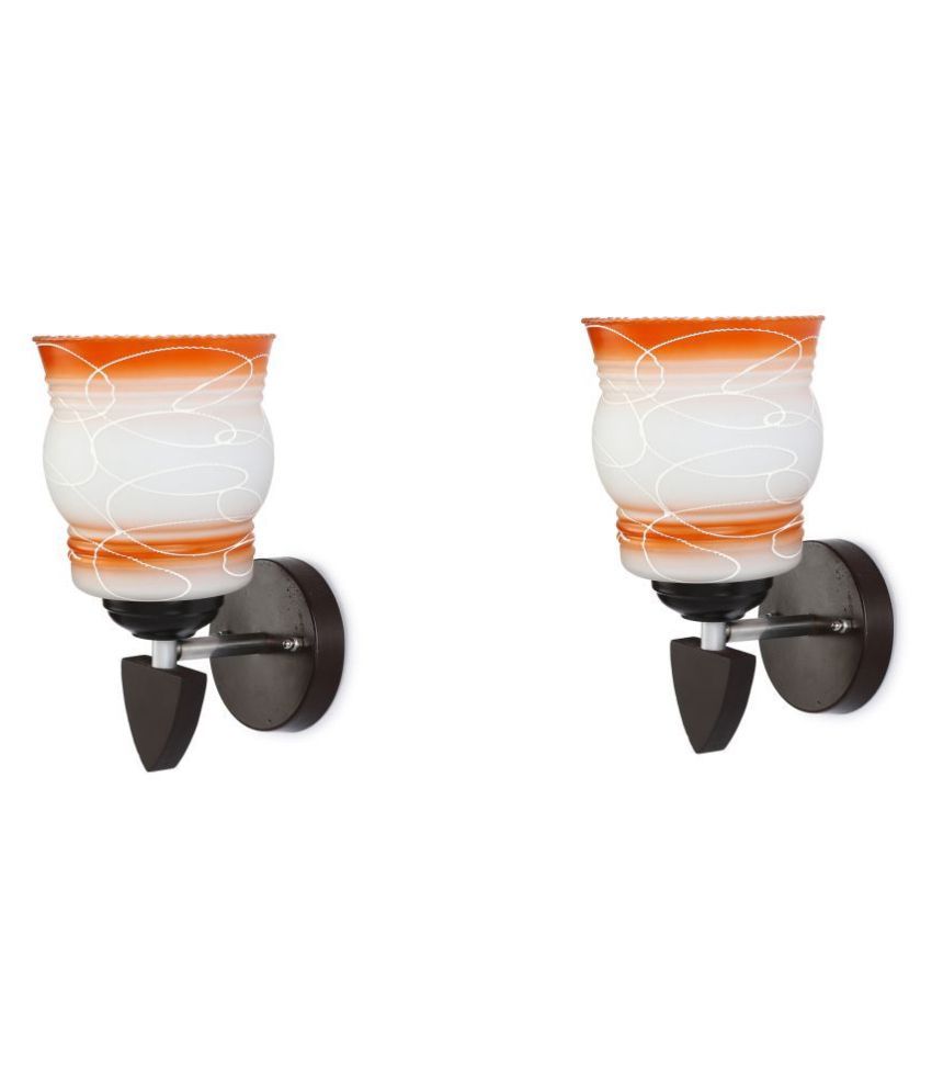     			Somil Decorative Wall Lamp Light Glass Wall Light Orange - Pack of 2