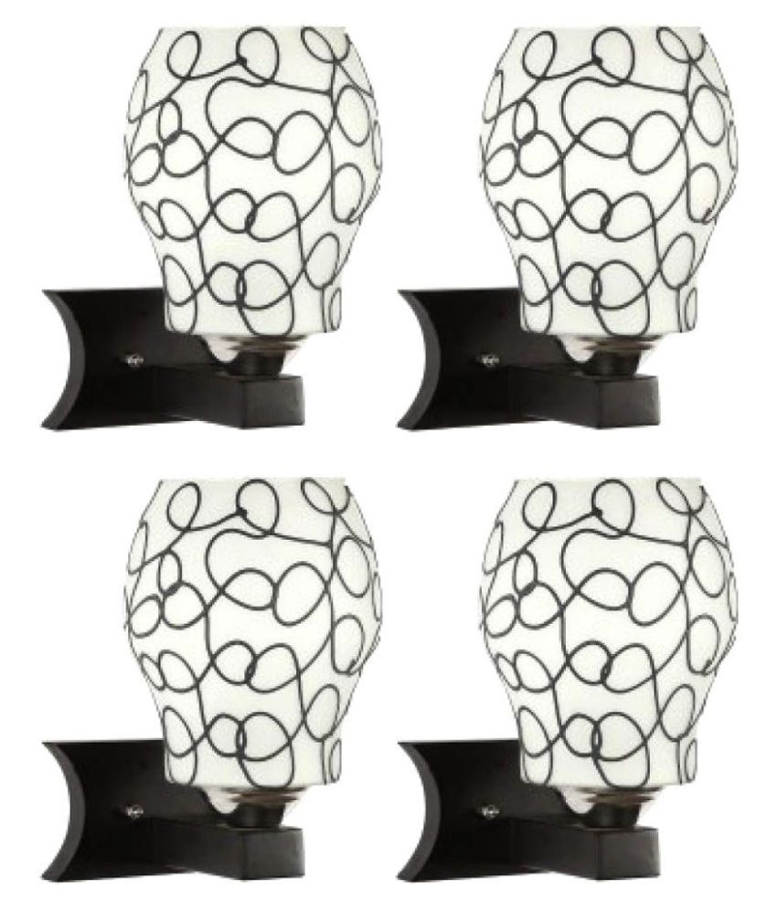     			Somil Decorative Wall Lamp Light Glass Wall Light White - Pack of 4