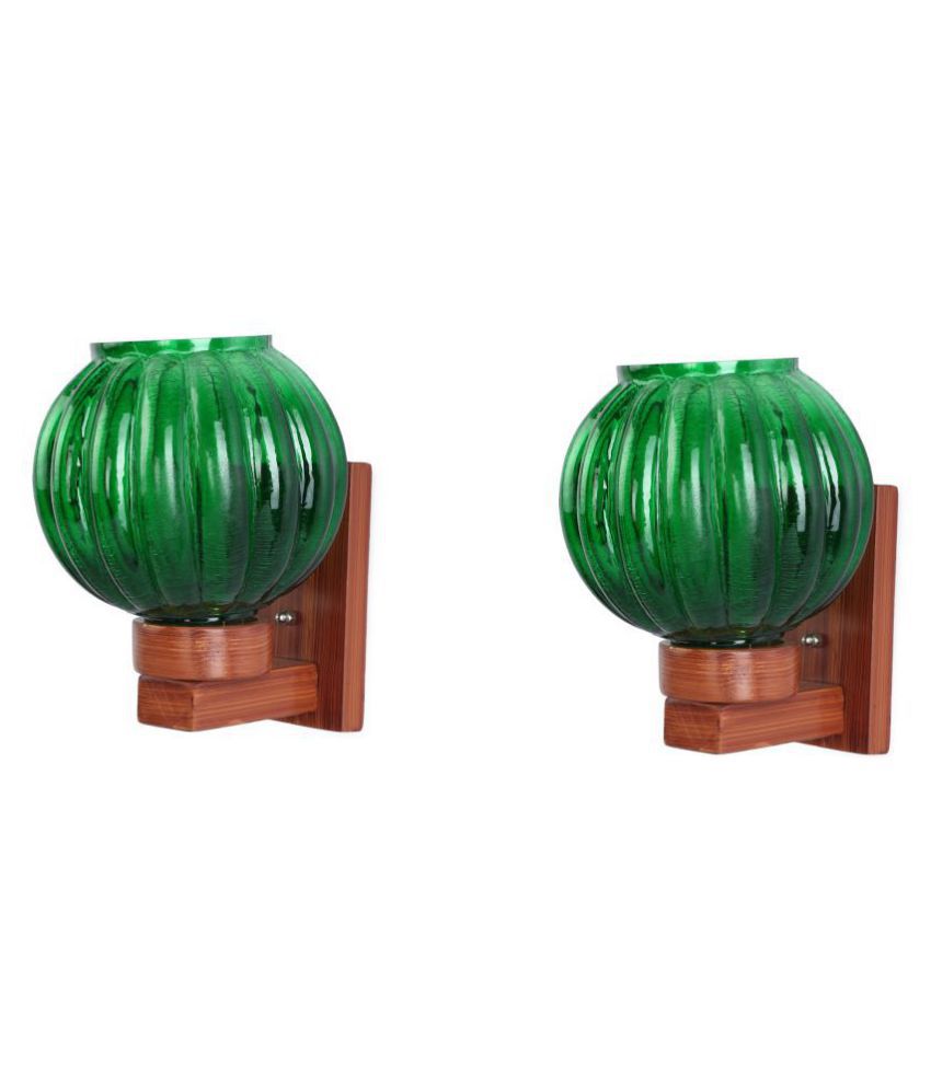     			Somil Decorative Wall Lamp Light Glass Wall Light Green - Pack of 2
