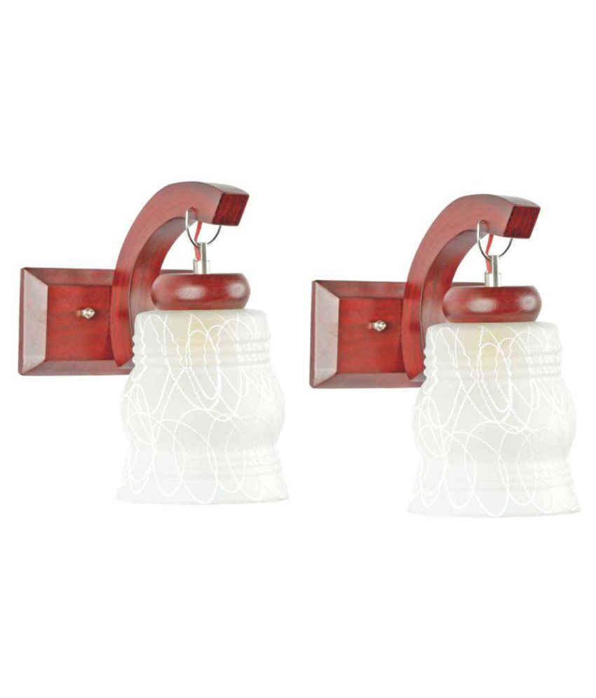     			Somil Decorative Wall Lamp Light Glass Wall Light White - Pack of 2