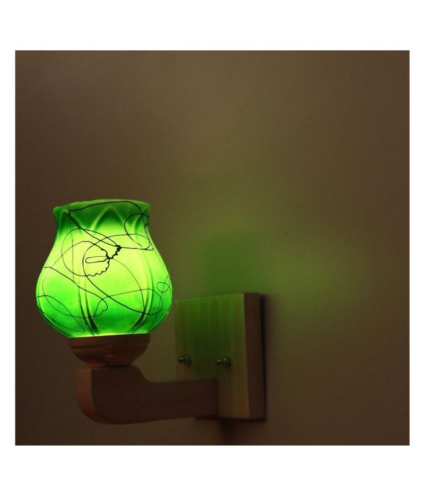     			Somil Decorative Wall Lamp Light Glass Wall Light Green - Pack of 1