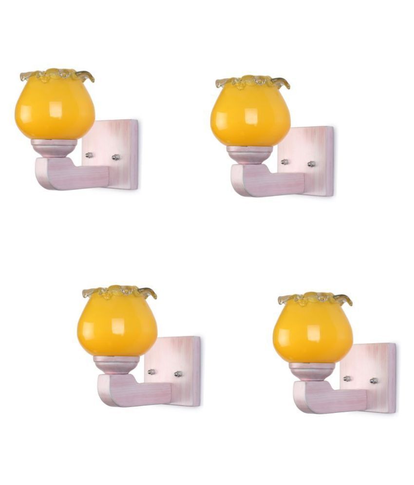     			Somil Decorative Wall Lamp Light Glass Wall Light Yellow - Pack of 4