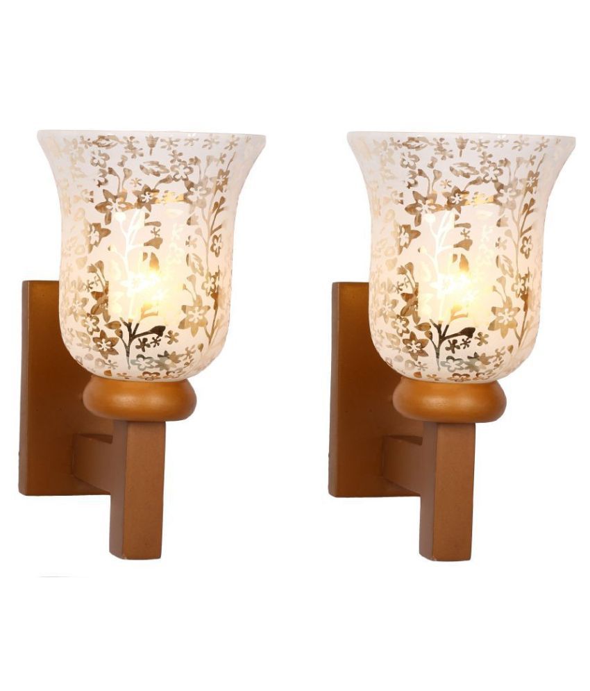     			Somil Decorative Wall Lamp Light Glass Wall Light Gold - Pack of 2