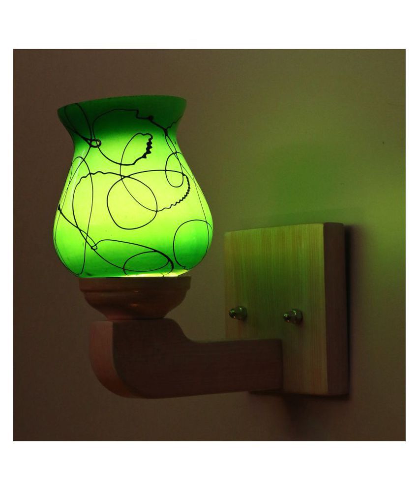     			Somil Decorative Wall Lamp Light Glass Wall Light Green - Pack of 1