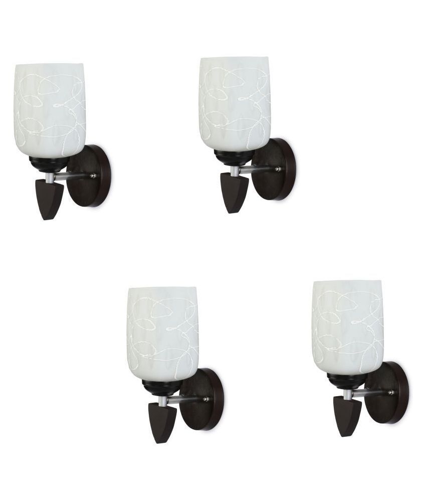     			Somil Decorative Wall Lamp Light Glass Wall Light White - Pack of 4