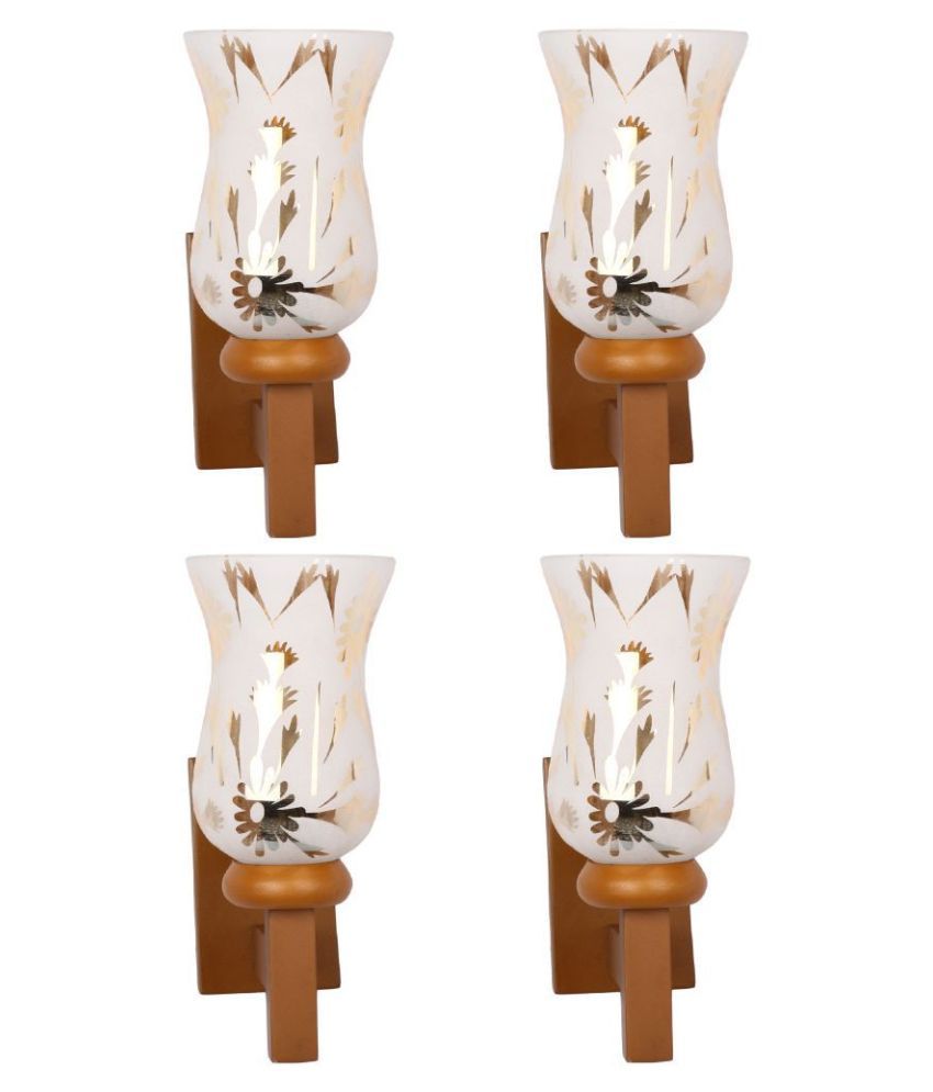     			Somil Decorative Wall Lamp Light Glass Wall Light Gold - Pack of 4