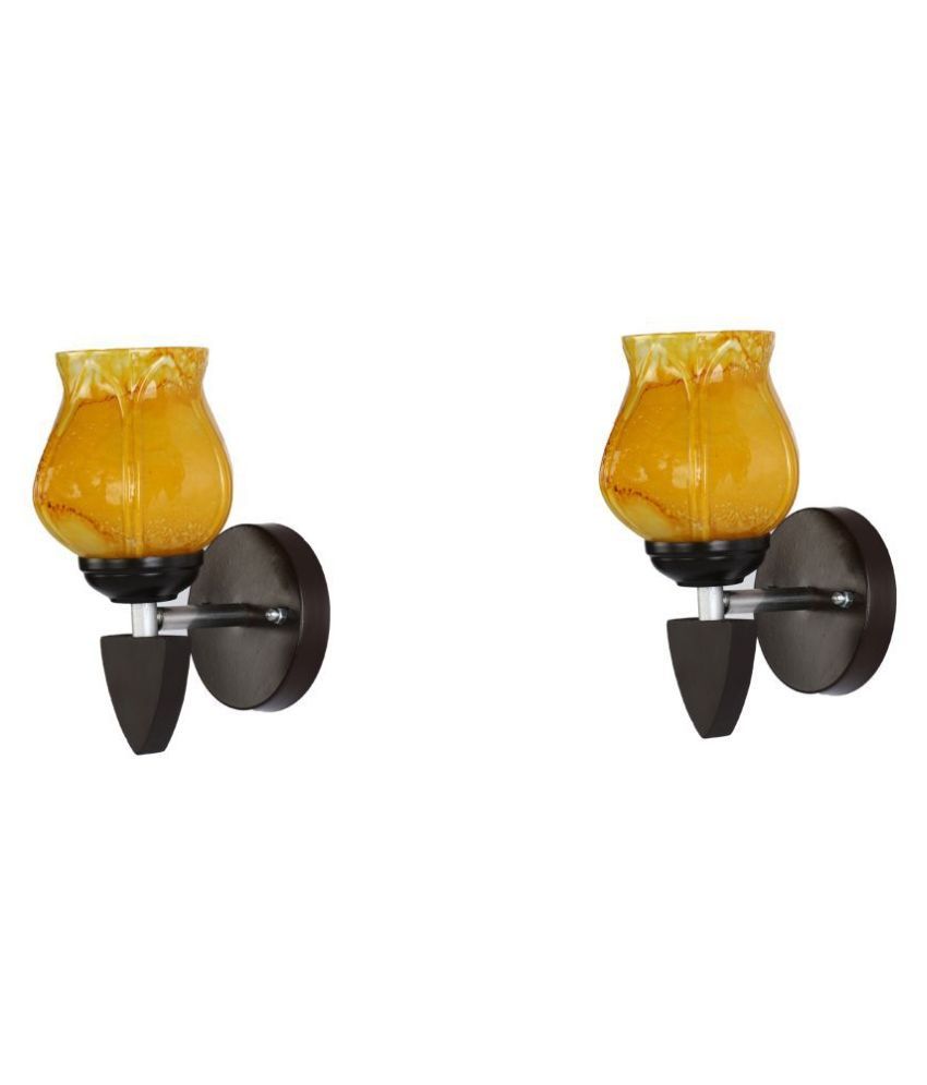     			Somil Decorative Wall Lamp Light Glass Wall Light Yellow - Pack of 2