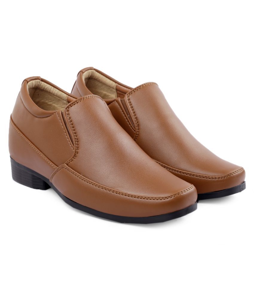     			ZXYZO Slip On Artificial Leather Tan Formal Shoes