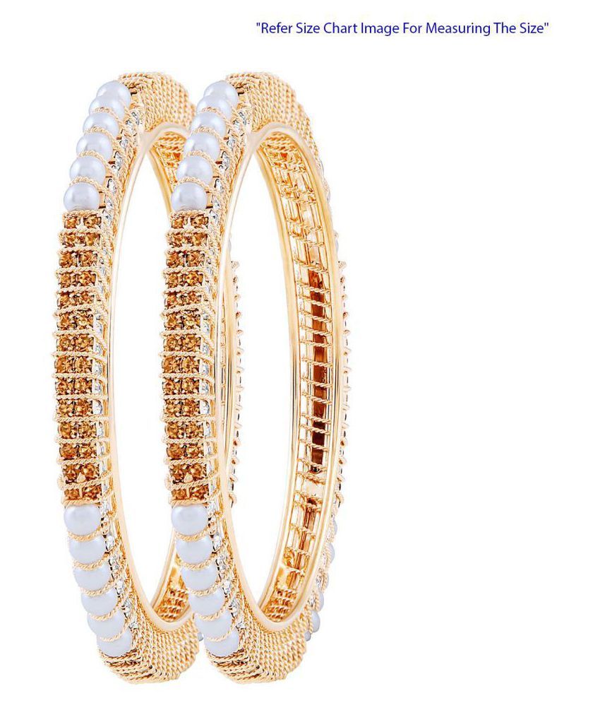     			Asmitta Elegant Gold Plated Austrian Stone Bangle Set For Women