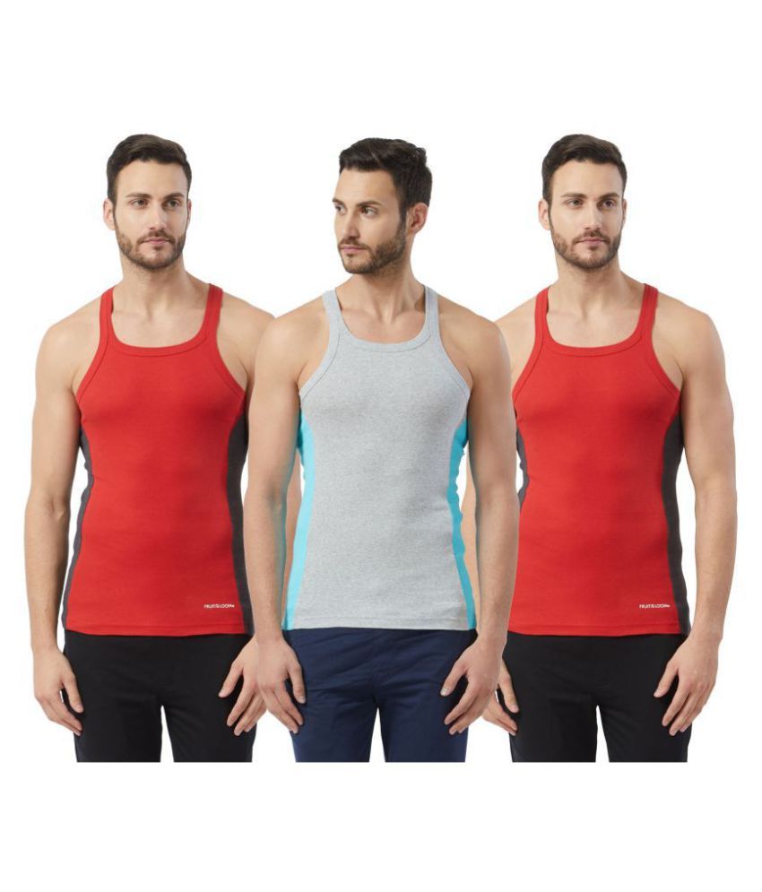     			Fruit Of The Loom Multi Sleeveless Vests Pack of 3