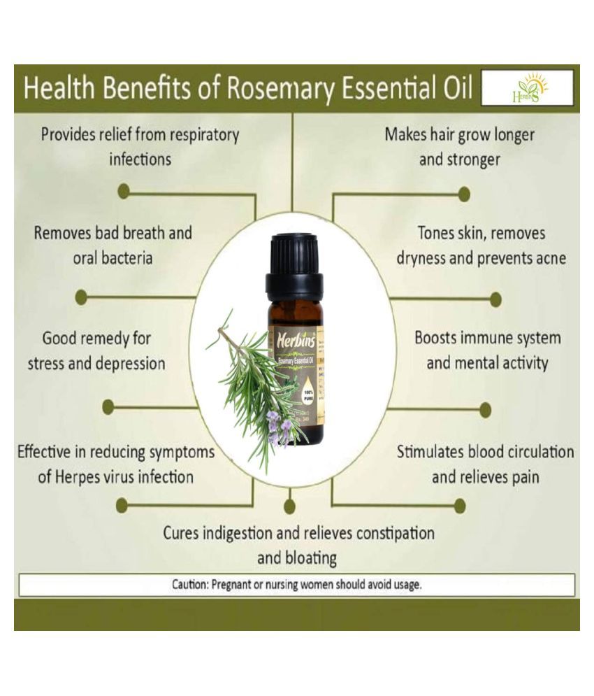 Herbins Rosemary Skin Care Hair Growth Essential Oil 10 mL: Buy Herbins ...