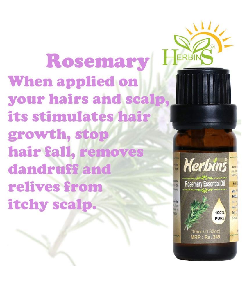 Herbins Rosemary Skin Care Hair Growth Essential Oil 10 mL: Buy Herbins ...