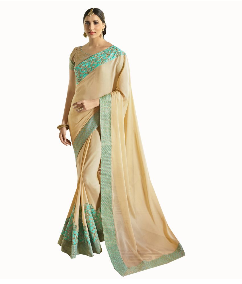     			Shaily Retails Beige Chiffon Saree