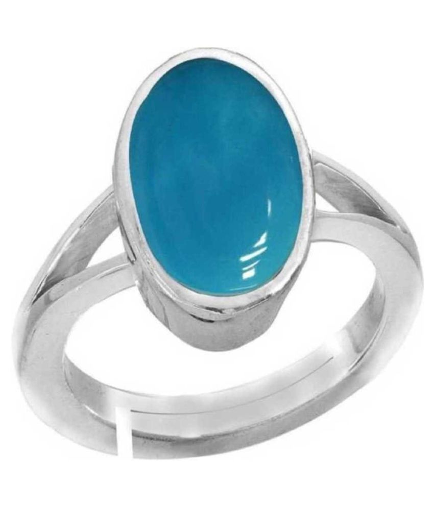 Turquoise Firoza 7.5cts or 8.25ratti Adjustable Ring For WOMEN Metal ...