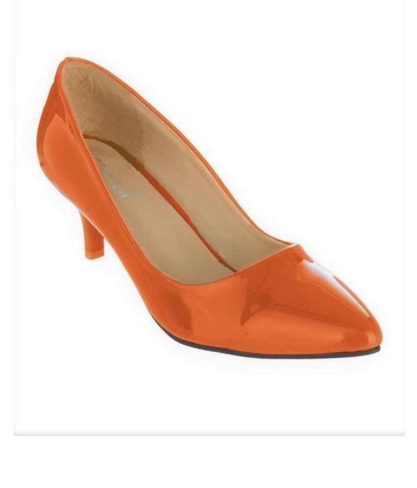 orange kitten heels